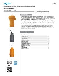Thumbnail of document Manual - 2750 pH/ORP Sensor Electronics